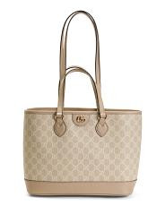 Made In Italy Supreme Canvas And Leather G G Supreme Small Tote | TJ Maxx