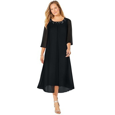 Catherines Midnight Dazzle Flyaway Dress - 5X, Black | Target