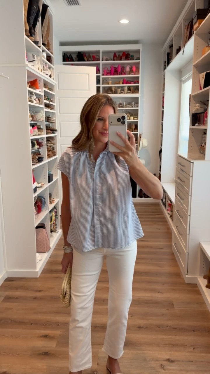 In a small top, size 27 jeans, clutch, sandals and accessories- fits tts.

#LTKootd #LTKgrwm #LTKSeasonal