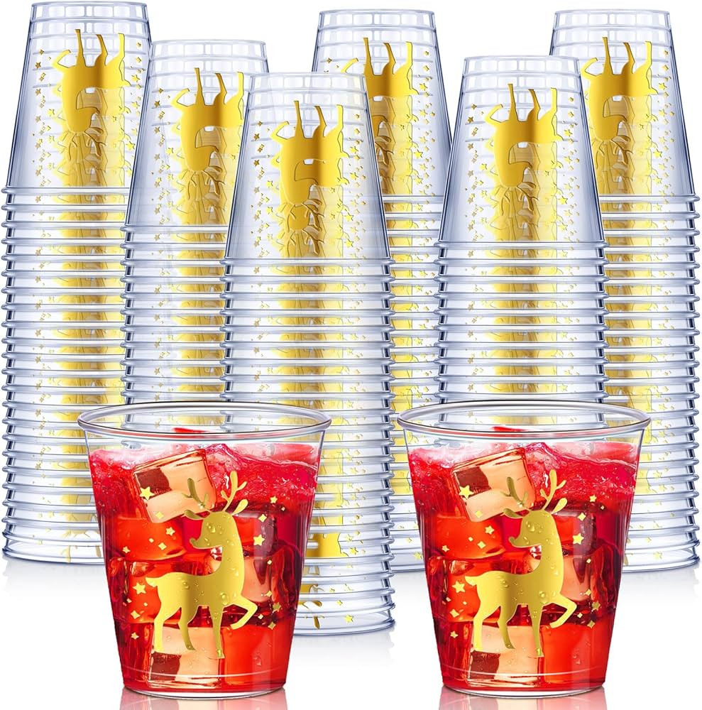 Umigy 100 Pcs Christmas Shot Glasses Disposable Shot Plastic Clear Small Cups for Party Bulk 2 Oz... | Amazon (US)