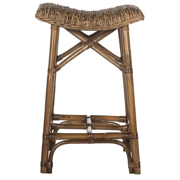 (27.5") Ramiro Wicker Barstool - Brown - Safavieh | Target