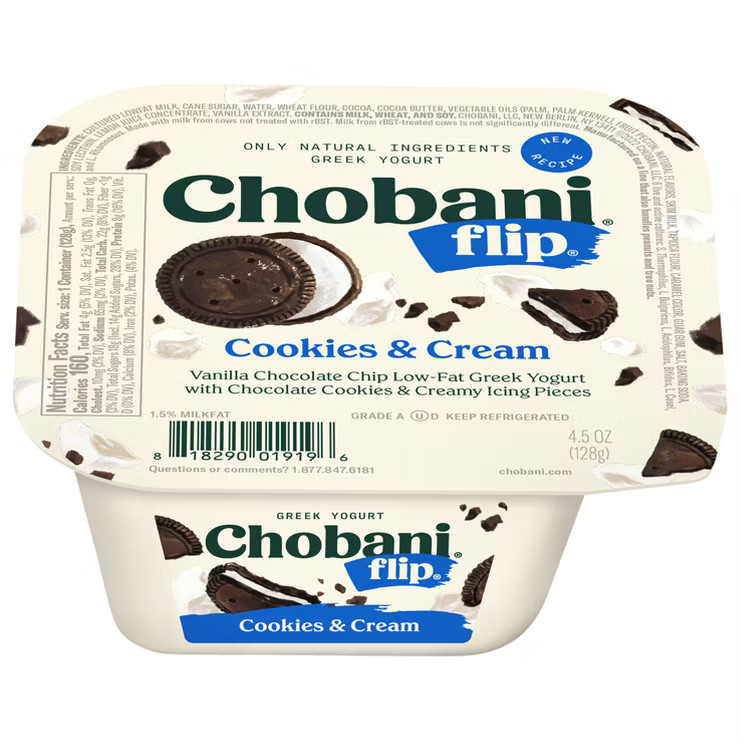 Chobani Flip Cookies & Cream Low Fat Greek Yogurt - 4.5oz | Target