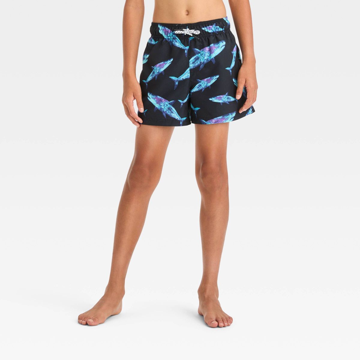 Boys' Shark Printed Swim Shorts - art class™ Black | Target