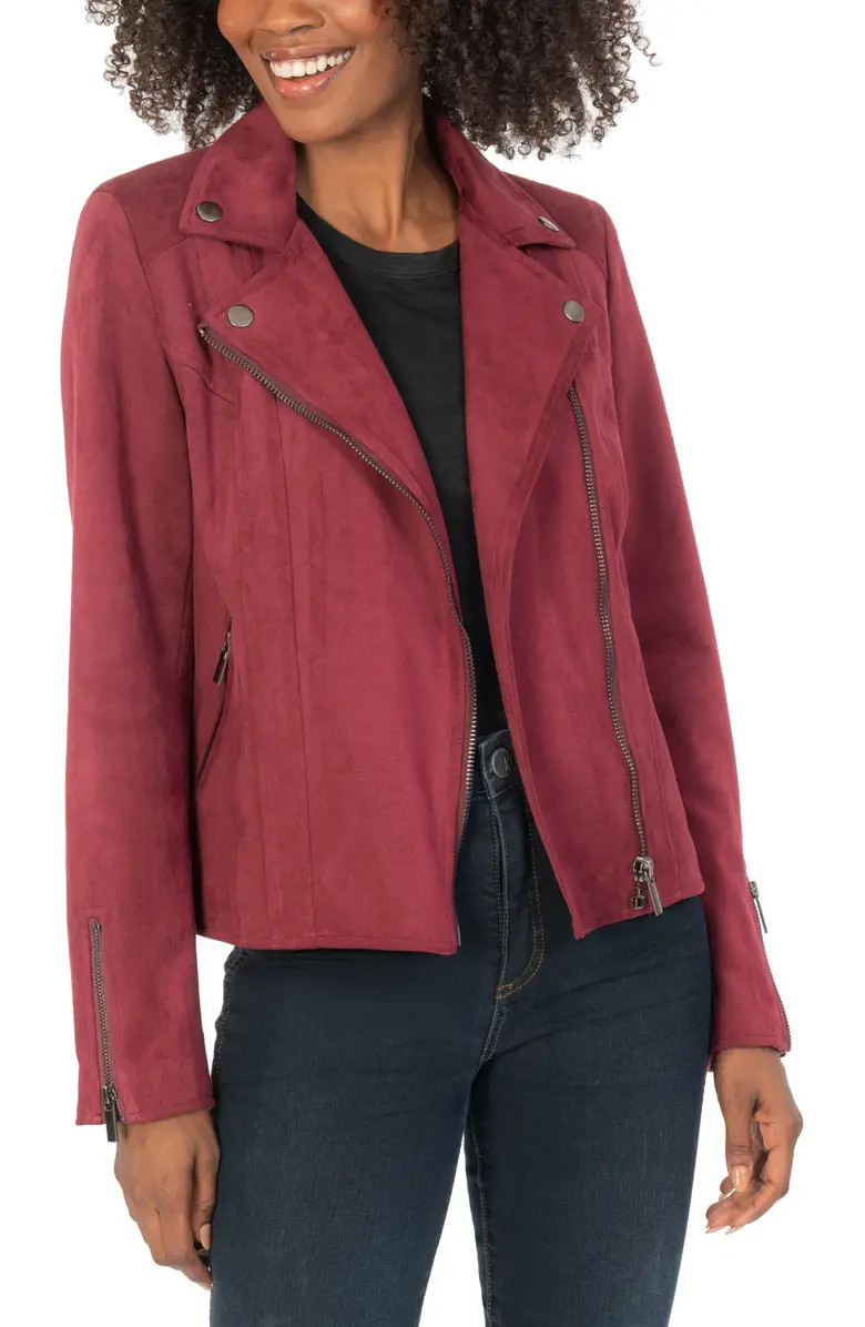 Clara Faux Suede Moto Jacket | Nordstrom