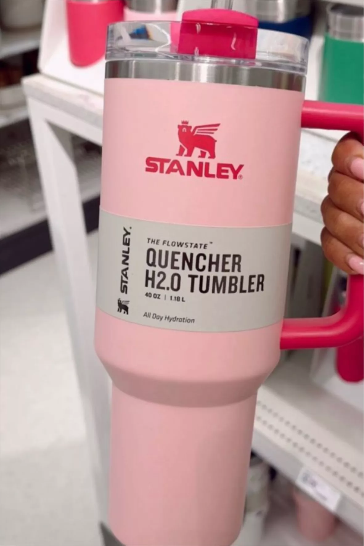 Stanley Primrose Glow Quencher 40oz Tumbler Pink in Stainless Steel - US