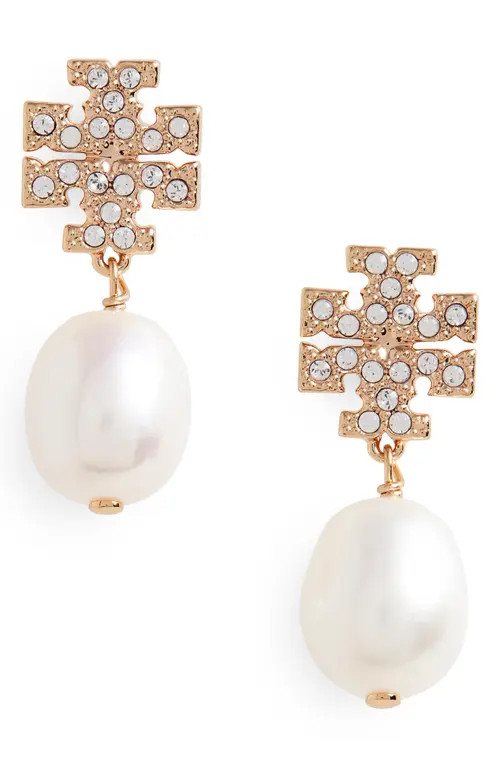 Tory Burch Kira Baroque Pearl Drop Earrings in Tory Gold /Pearl at Nordstrom | Nordstrom