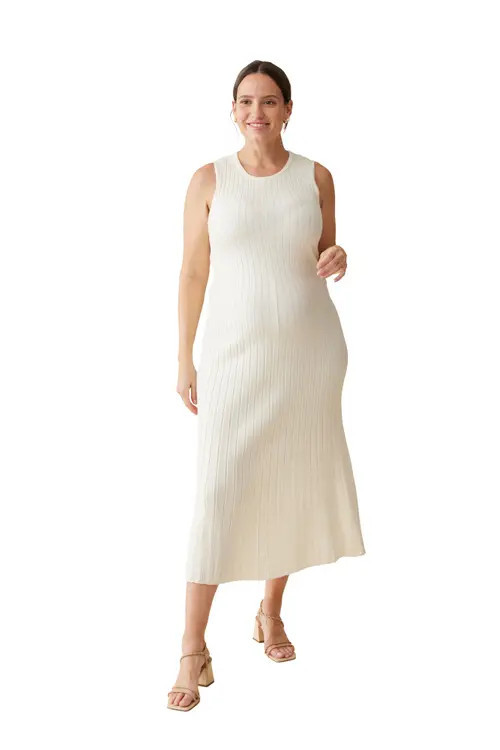 Ingrid & Isabel A-LINE SWEATER KNIT DRESS in Ivory at Nordstrom, Size X-Large | Nordstrom
