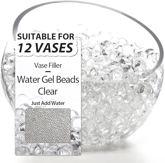 Amazon.com: 40,000 Clear Big Water Gel Beads Vase Fillers Floral Beads, Gel Water Pearls, Water P... | Amazon (US)