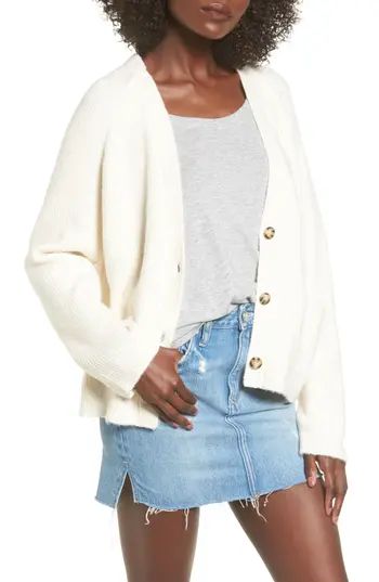 Women's Leith Cardigan Sweater, Size XX-Large - Ivory | Nordstrom