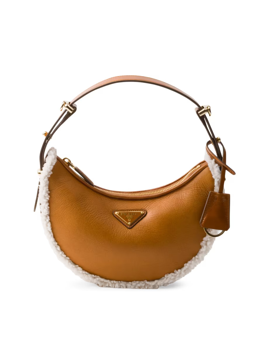 Prada Arqué Small Shearling Shoulder Bag | Saks Fifth Avenue