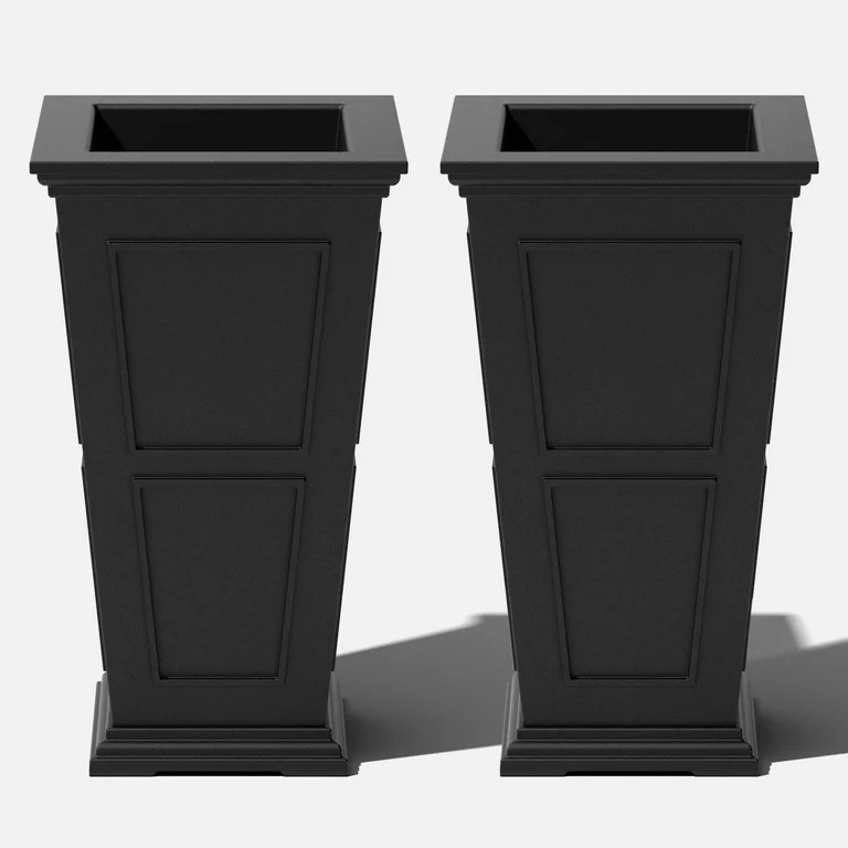 Veradek Brixton Tall 28" Plastic Planter 2-Pack Black | Walmart (US)