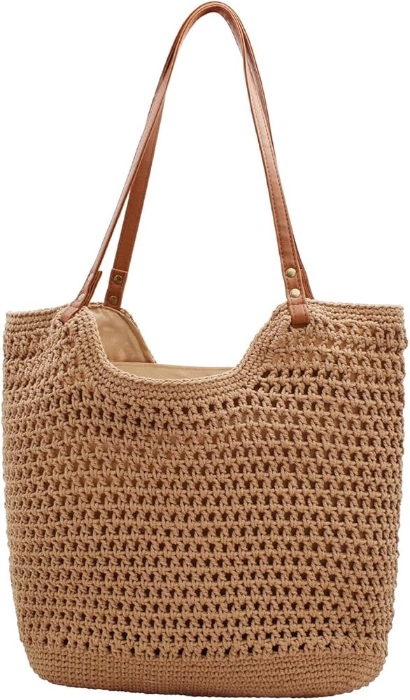 TeeYee Boho Crochet Summer Handbag Handmade Cotton Rope Knit Shoulder Bags for Women Bohemia Tote... | Amazon (US)