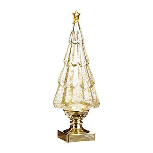 Sparkle Goldtone Christmas Tree Lighted 13.75 inch Acrylic Decorative Tabletop Figurine | Amazon (US)