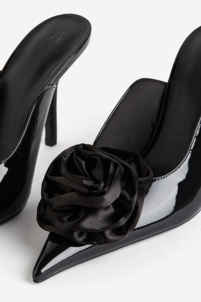 Chaussures à talon avec application - Noir - FEMME | H&M FR | H&M (FR, IT, ES, PT, BE)