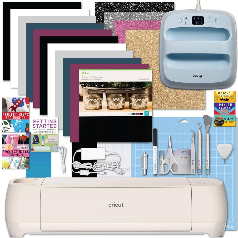 Cricut Explore 4 with Easy Press 3 Machine and Iron-On Combo Bundle - Craft Cutting Machine and H... | Amazon (US)