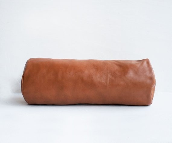 Leather Bolster Pillow in Camel Brown/ Pillows/ Pillow Cases / Pillow Cover / Pillowcase / Leather P | Etsy (US)