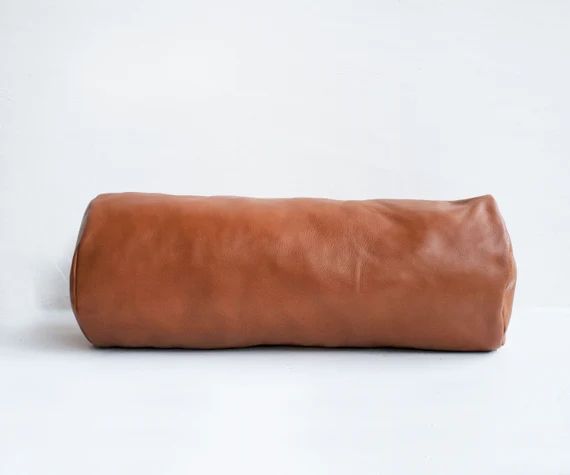 Leather Bolster Pillow in Camel Brown/ Pillows/ Pillow Cases / Pillow Cover / Pillowcase / Leather P | Etsy (US)