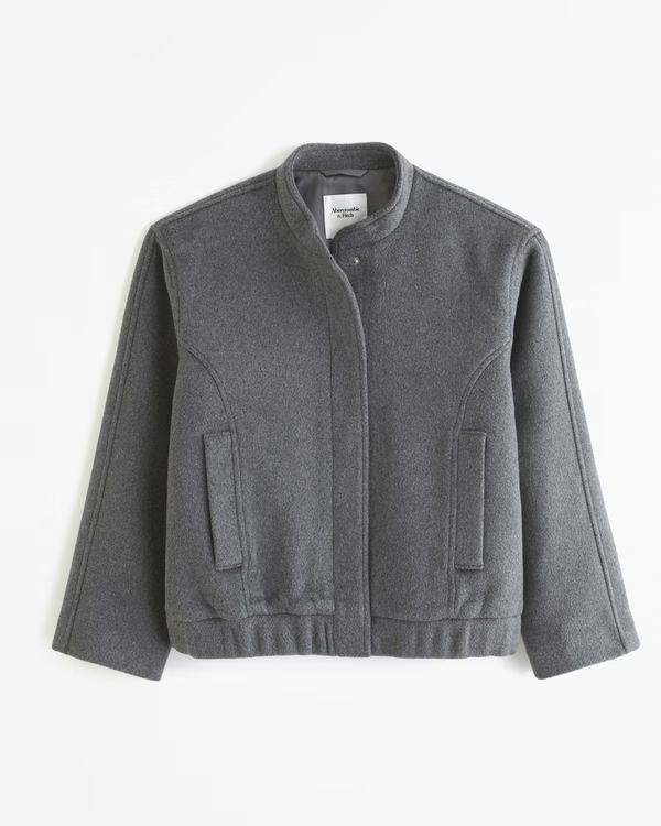 Women's Wool-Blend Bomber Jacket | Women's Coats & Jackets | Abercrombie.com | Abercrombie & Fitch (US)