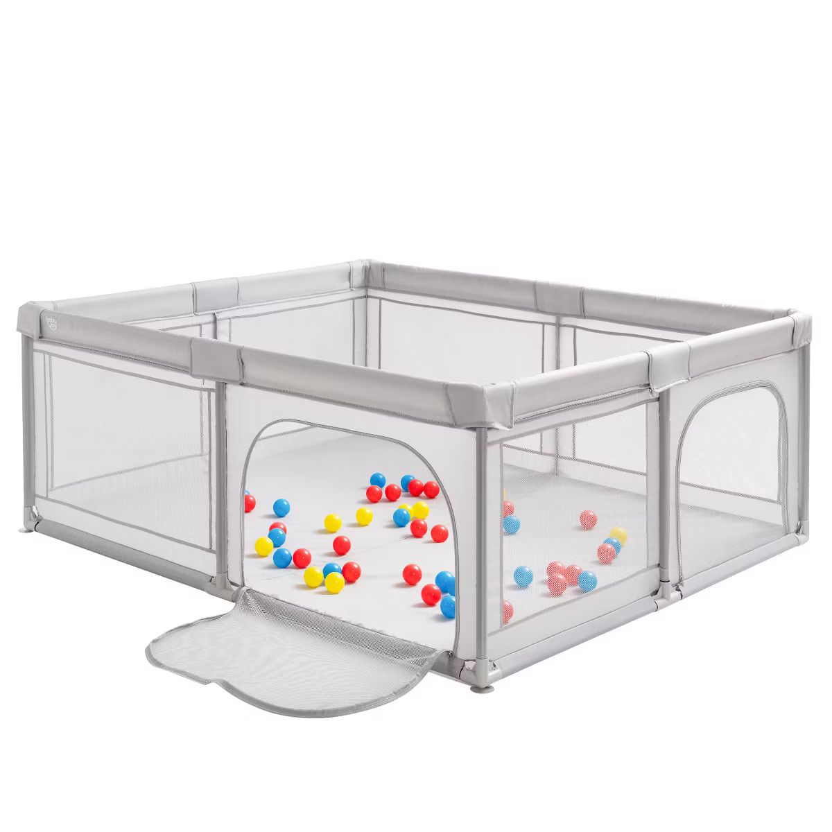 Costway Baby Playpen Large Safety Kids Activity Center w/50 Ocean Balls Gray | Target