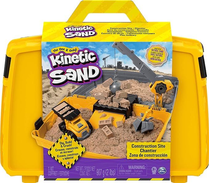 Kinetic Sand, Construction Site Folding Sandbox with Toy Truck and 2lbs of Play Sand, Sensory Toy... | Amazon (US)