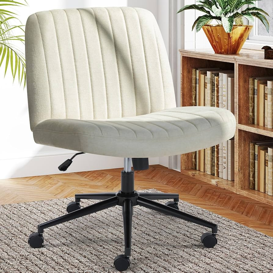 Sweetcrispy Criss Cross Chair Legged with Wheel, Armless Office Swivel Desk Chair with Wheel, Van... | Amazon (US)