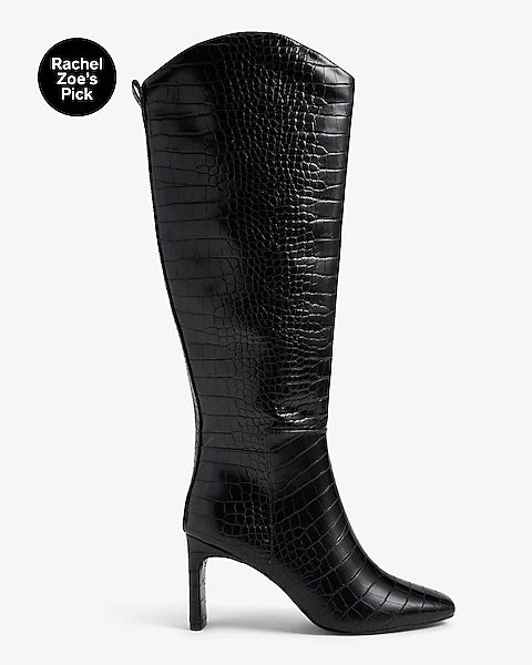 Faux Leather Heeled Stovepipe Boots | Express