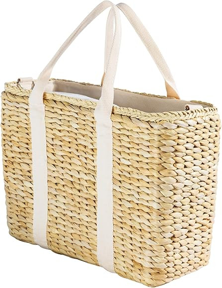 Insulated Beach Cooler Bag, Leak Proof, Premium Quality Corn Husk, Beach Bag, Pool Bag, Tote Bag,... | Amazon (US)
