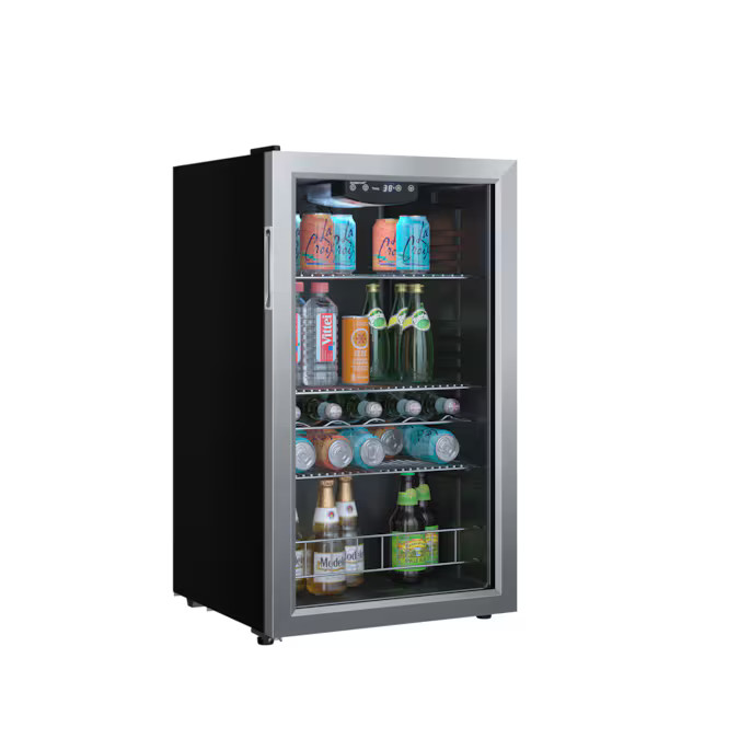 EdgeStar 18.875-in W 105-Can Capacity Black Cabinet; Stainless Steel Door Freestanding Beverage R... | Lowe's