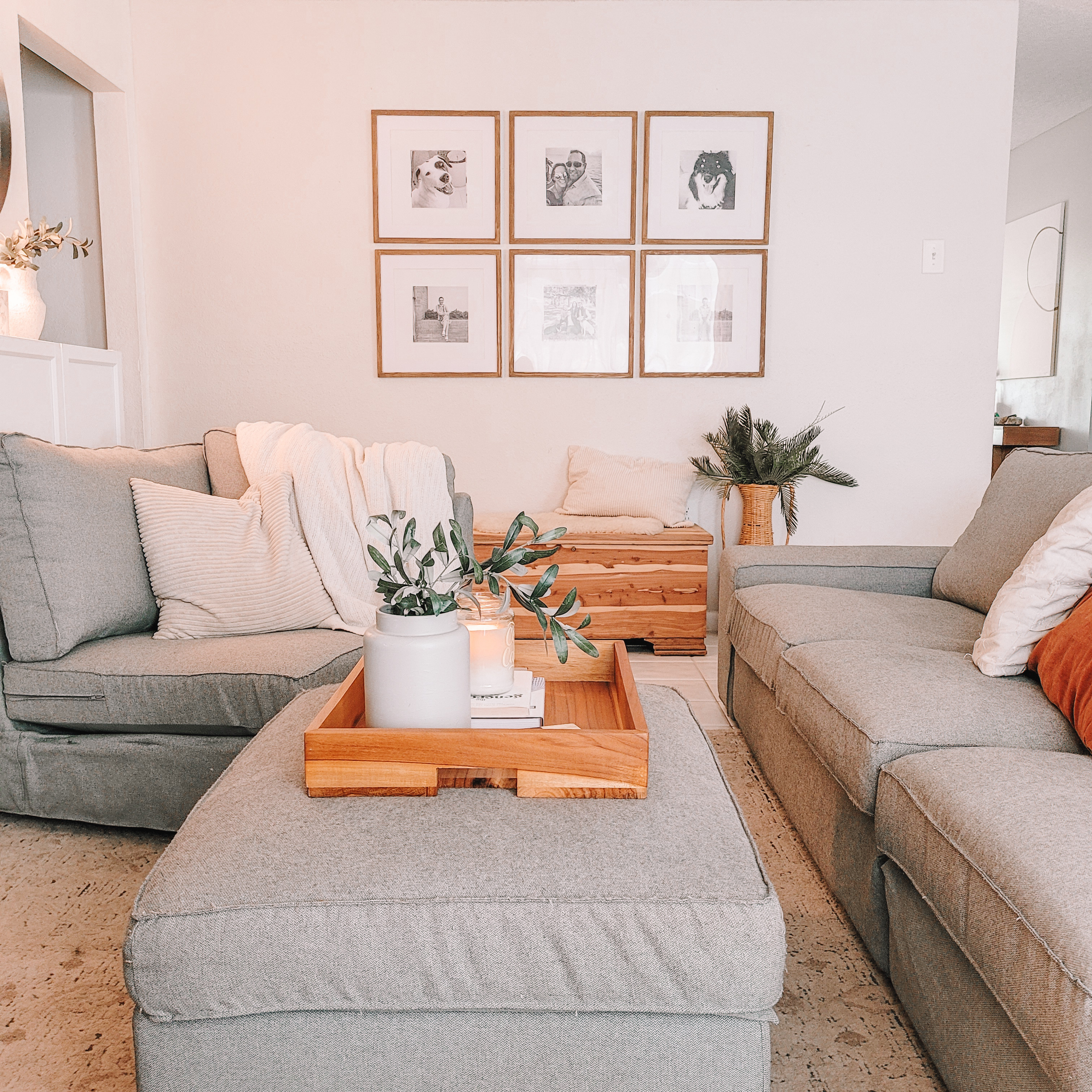 This is your sign to style your ottoman like a coffee table ✨

A simple tray + candle + greenery = instant “put together” look without buying new furniture

This took me 2 minutes and made the whole room feel finished

Linked similar pieces 🤍
#liketkit #ltkhome #ltkstyle #livingroomdecor #cozyhome #neutralhome #homedecorideas #roommakeover #interiordesignideas #budgetdecor #diyhome 

 #LTKHome