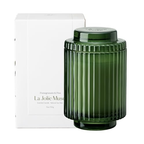 LA JOLIE MUSE Pomegranate & Pine Candle, Scented Candles for Home, Holiday Candle Gifts for Women&Men, Natural Soy Candles, Luxury Jar Candle, 11oz | Amazon (US)