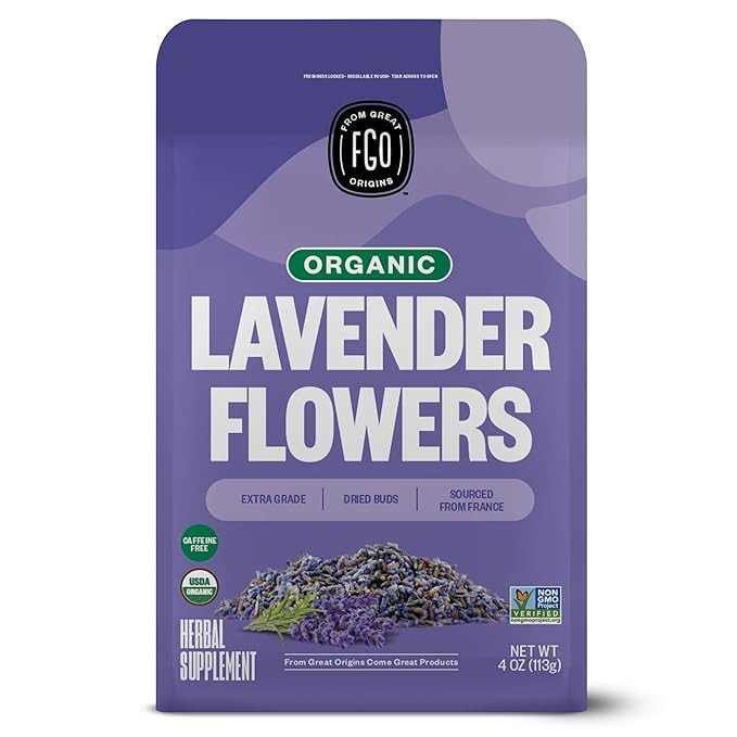 FGO Organic Dried Lavender Flowers, Extra Grade Dried Buds, Imported From France for Culinary or ... | Amazon (US)