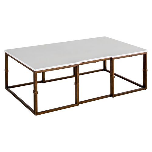 Stevens Coffee Table, Antiqued Brass | One Kings Lane