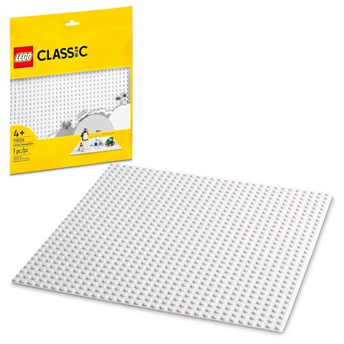 LEGO Classic White Baseplate, Square 32x32 Stud Foundation to Build, Play, and Display Brick Creations, Great for Snowy and Winter Landscapes, 11026 | Amazon (US)