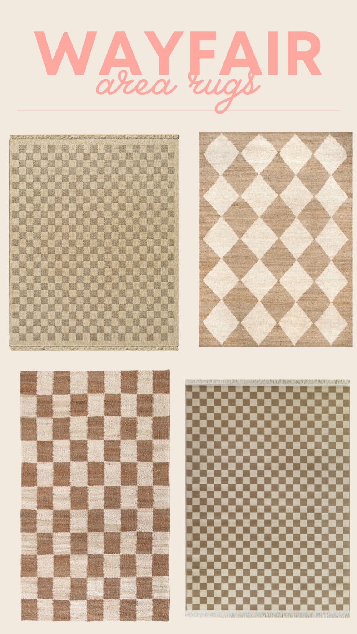 Wayfair checkered area rugs
Neutral checkered rug

#LTKfamily #LTKU #LTKhome