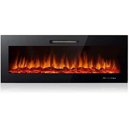 Touchstone 80004 - The Sideline Electric Fireplace - 50 Inch Wide - in Wall Recessed - 5 Flame Setti | Amazon (US)