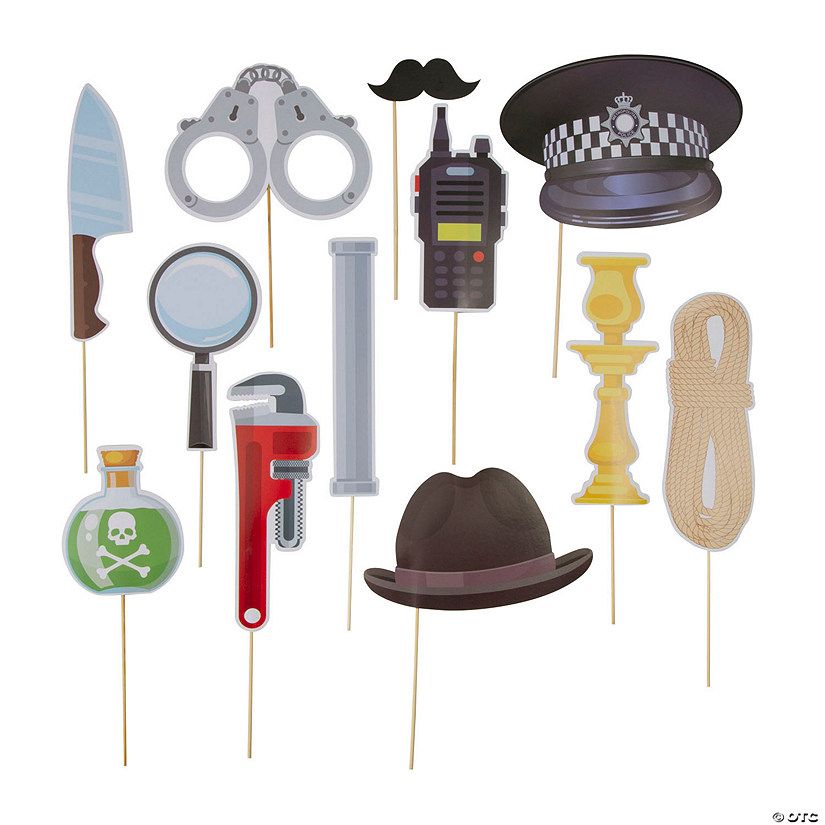 Mystery Detective Party Photo Booth Props - 12 Pc. | Oriental Trading Company