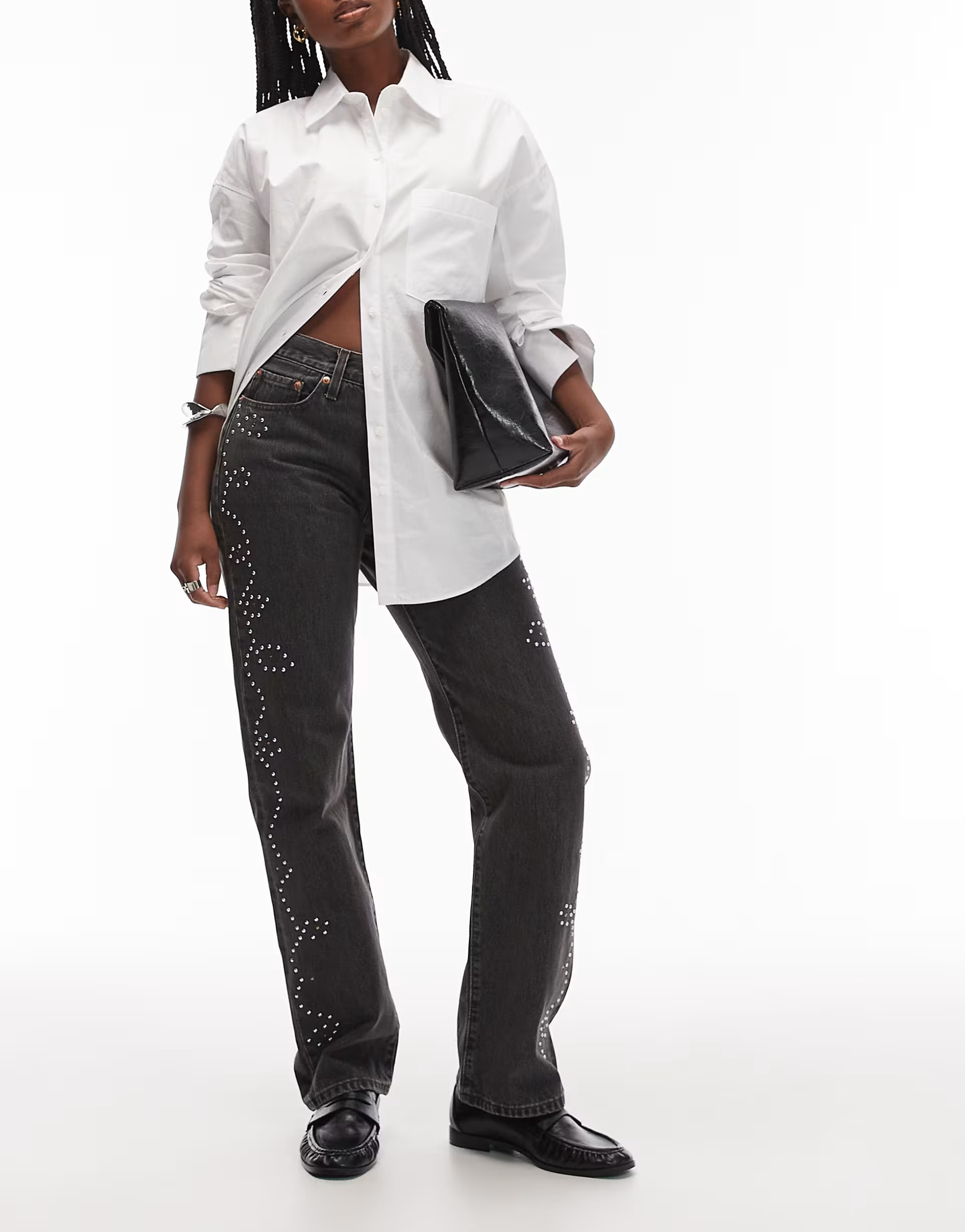 Levi's 501 '90s straight fit jeans embellished in washed black | ASOS (Global)