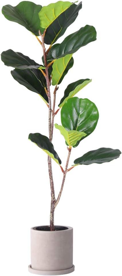Fiddle Leaf Fig Artificial Trees Feels Like Real with Durable Quality, Fiddle Leaf Fig Does Not C... | Amazon (US)