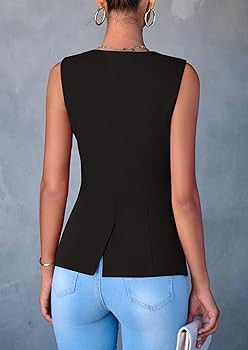PRETTYGARDEN Women's Suit Vest Tops 2025 Summer Dressy Casual Business Button Sleeveless Trendy F... | Amazon (US)