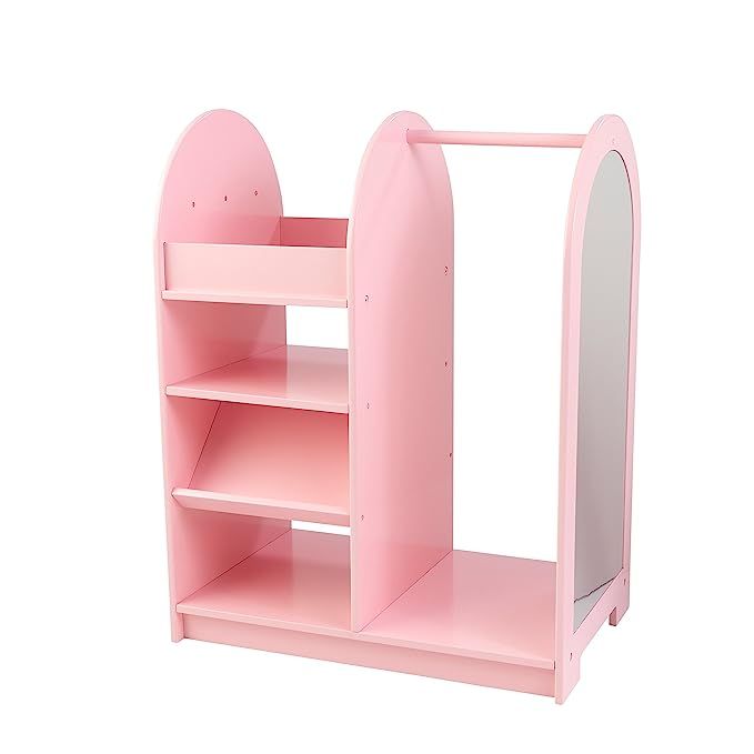 KidKraft Wooden Fashion Pretend Dress-Up Station Children's Furniture with Storage and Mirror - P... | Amazon (US)