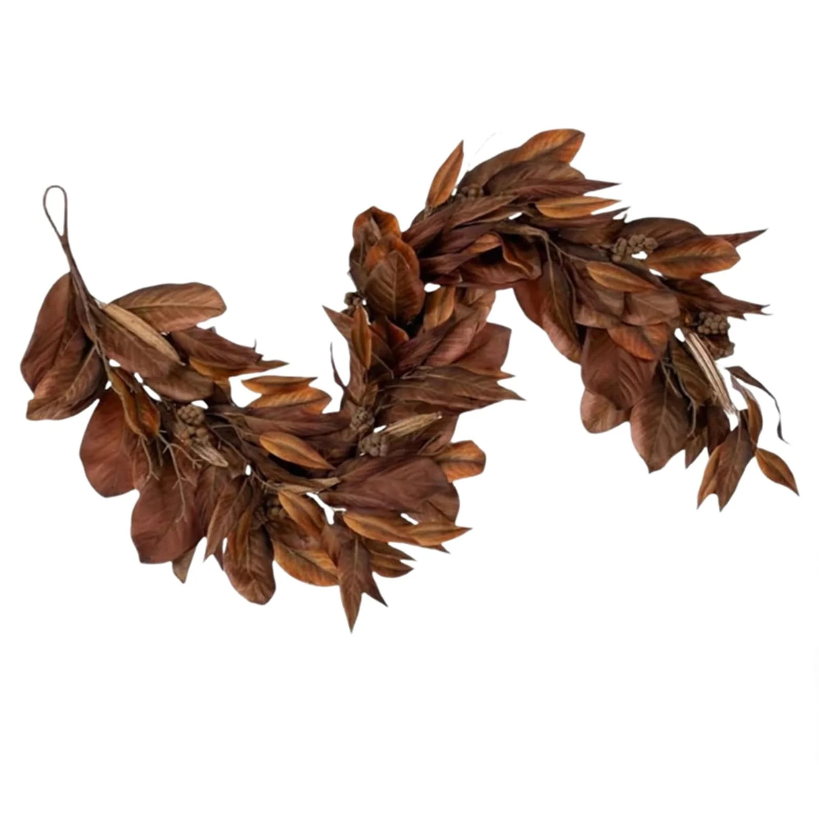 Brown Magnolia Leaf Garland, 72-Inch Artificial for Christmas Decor, Fall Mantel, Staircase, Indo... | Walmart (US)