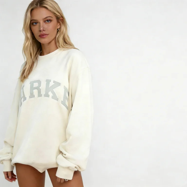 Parke letter print sweatshirt, long-sleeved low-cut top | Walmart (US)