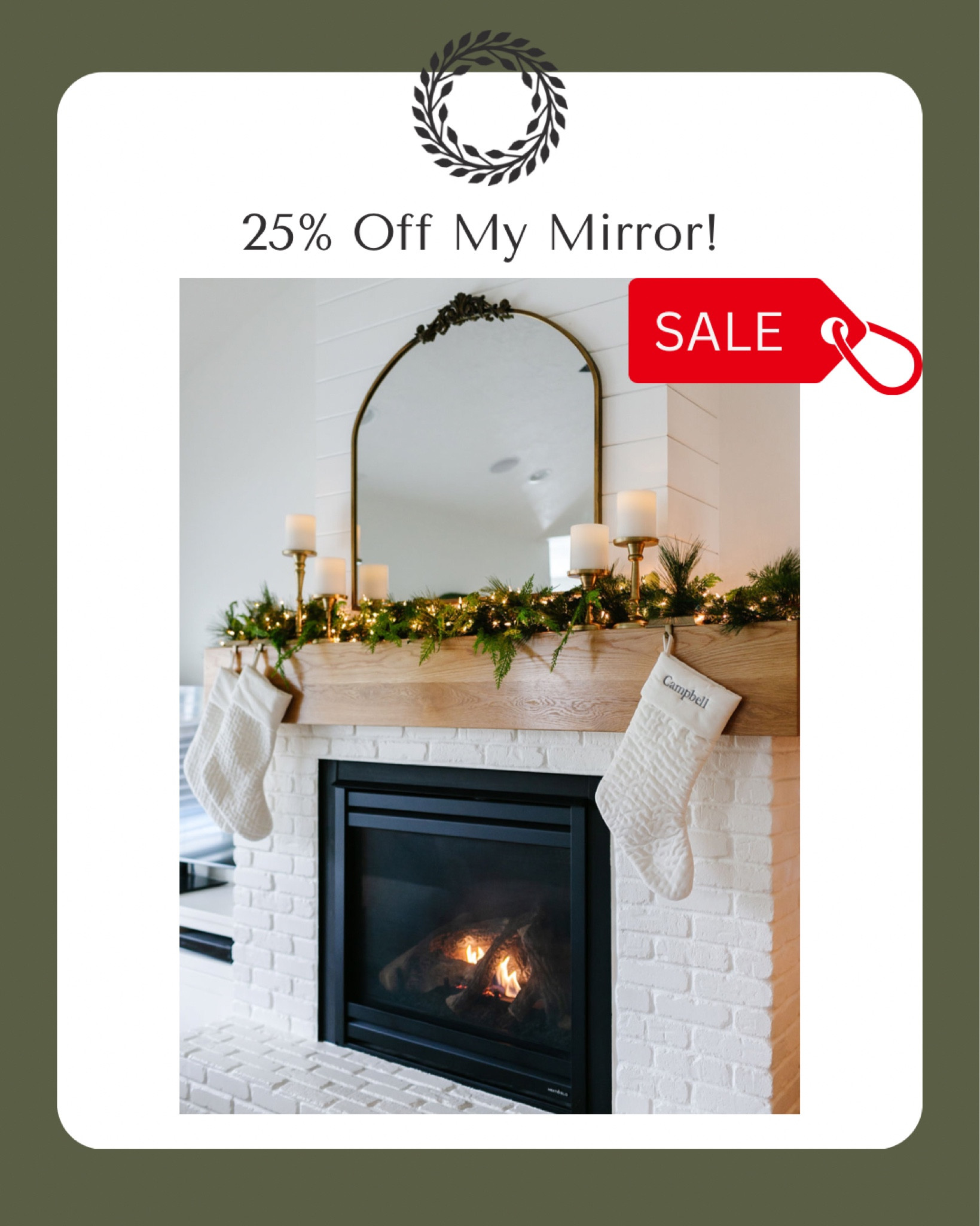 Christmas decor, garland, brass mirror, brass candleholders 

#LTKHoliday #LTKCyberweek #LTKhome