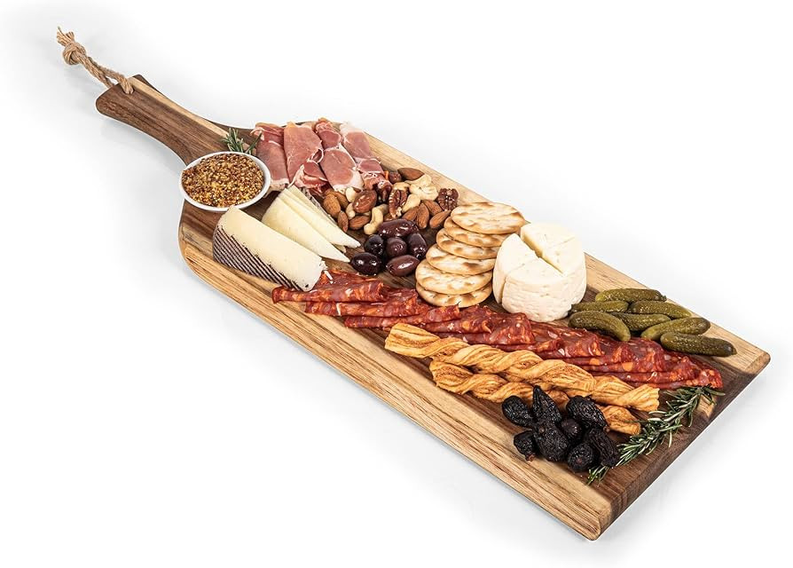 TOSCANA - a Picnic Time Brand - Artisan 24" Acacia Charcuterie Board with Raw Wood Edge, Cheese B... | Amazon (US)