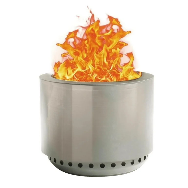 Mainstays 19.5" Smokeless Stainless Steel Wood Burning Fire Pit with Lid and Protective Cover | Walmart (US)