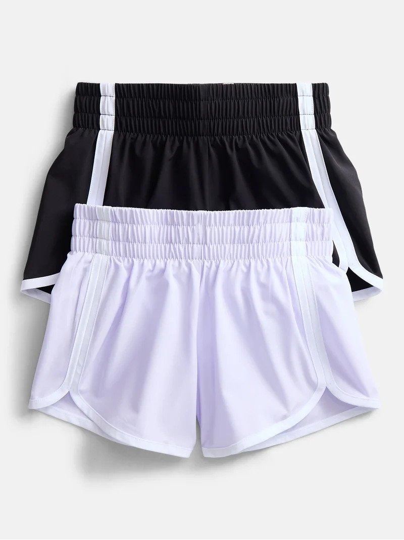 Athletic Works Girls Active Dolphin Shorts, 2-Pack, Sizes 4-18 | Walmart (US)