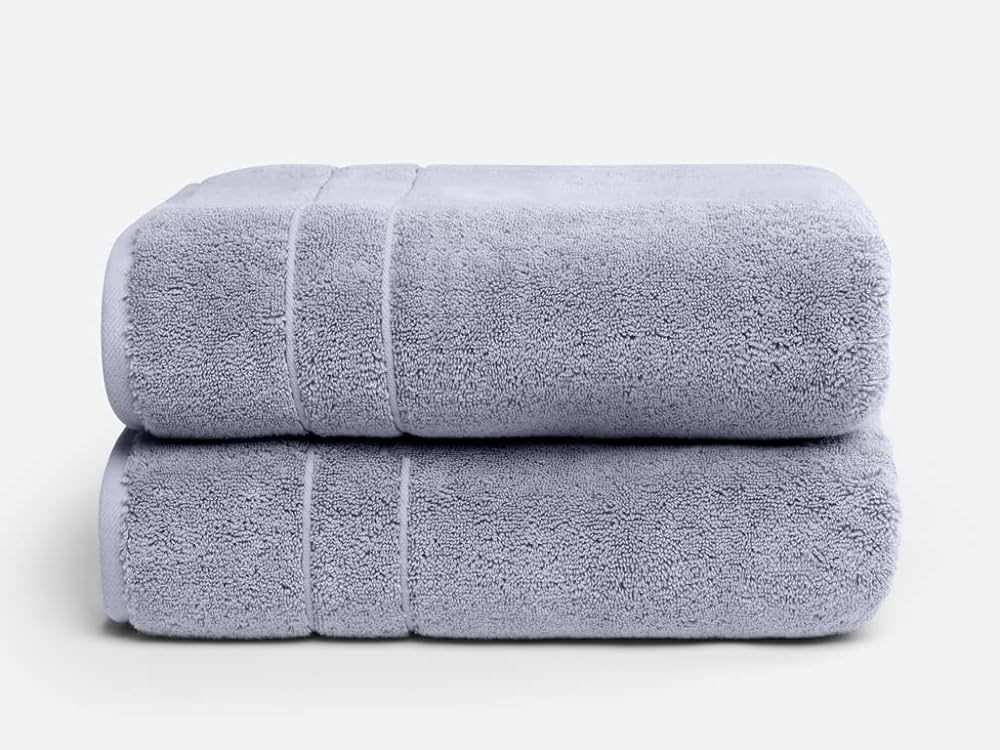 Brooklinen Luxury Super-Plush Spa Bath Sheets in Smoke Gray - Set of 2 | Amazon (US)