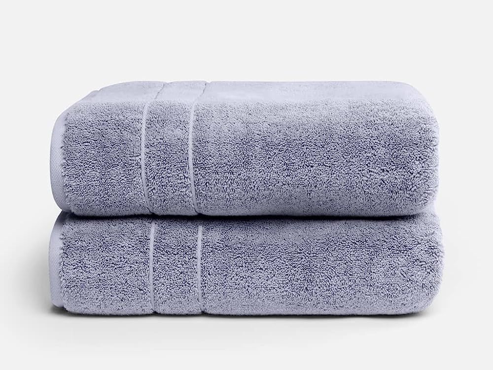 Brooklinen Bath Towel, Luxury Cotton Super-Plush Spa in Smoke Gray - Set of 2 | Amazon (US)