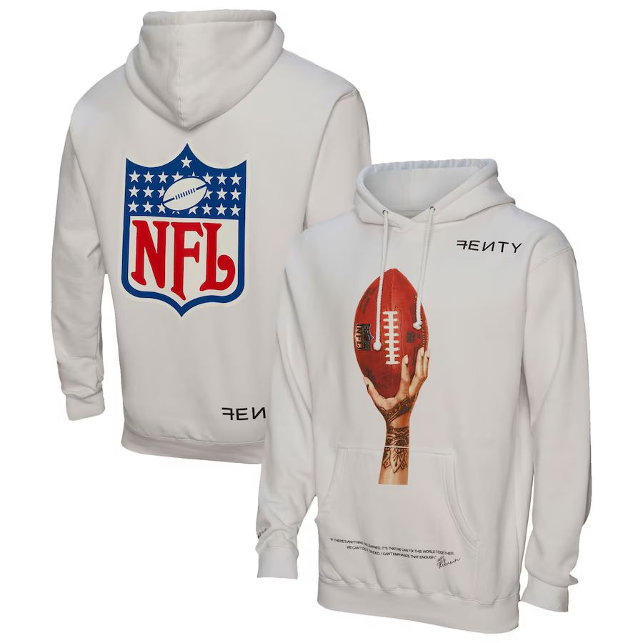 FENTY for Mitchell & Ness Unisex Super Bowl LVII Icon Pullover Hoodie - White | Fanatics