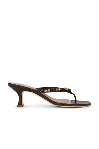 Staud Freja Thong Kitten Heel in Brown | FWRD 
